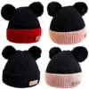 Cozy Winter Baby Hat Soft Cartoon Mouse Head Hat for Girls Boys Pom Pom Ball Hat for Kids Outdoor Warm Newborn Cap Infant Hats 1