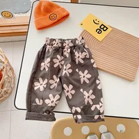 Baby Girl Retro Flower Loose Pants Fashion Comfortable Breathable Cotton Trousers Toddler Boy Autumn New Arrival Pants 2