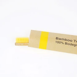 Eco-Friendly Children's Bamboo Toothbrush Set with Soft Bristles - Pack of 10 (10Pcs Yellow)