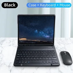 Enhanced Keyboard Case with Detachable Magnetic Keyboard - Arabic keyboard (Black With Mouse)