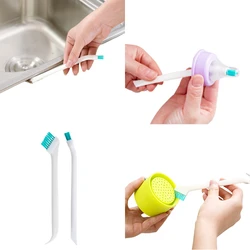Cepillo de limpieza portátil de mango largo para biberones, Herramientas de limpieza para el hogar, multifuncional, doble cabezal, 2 unids/set