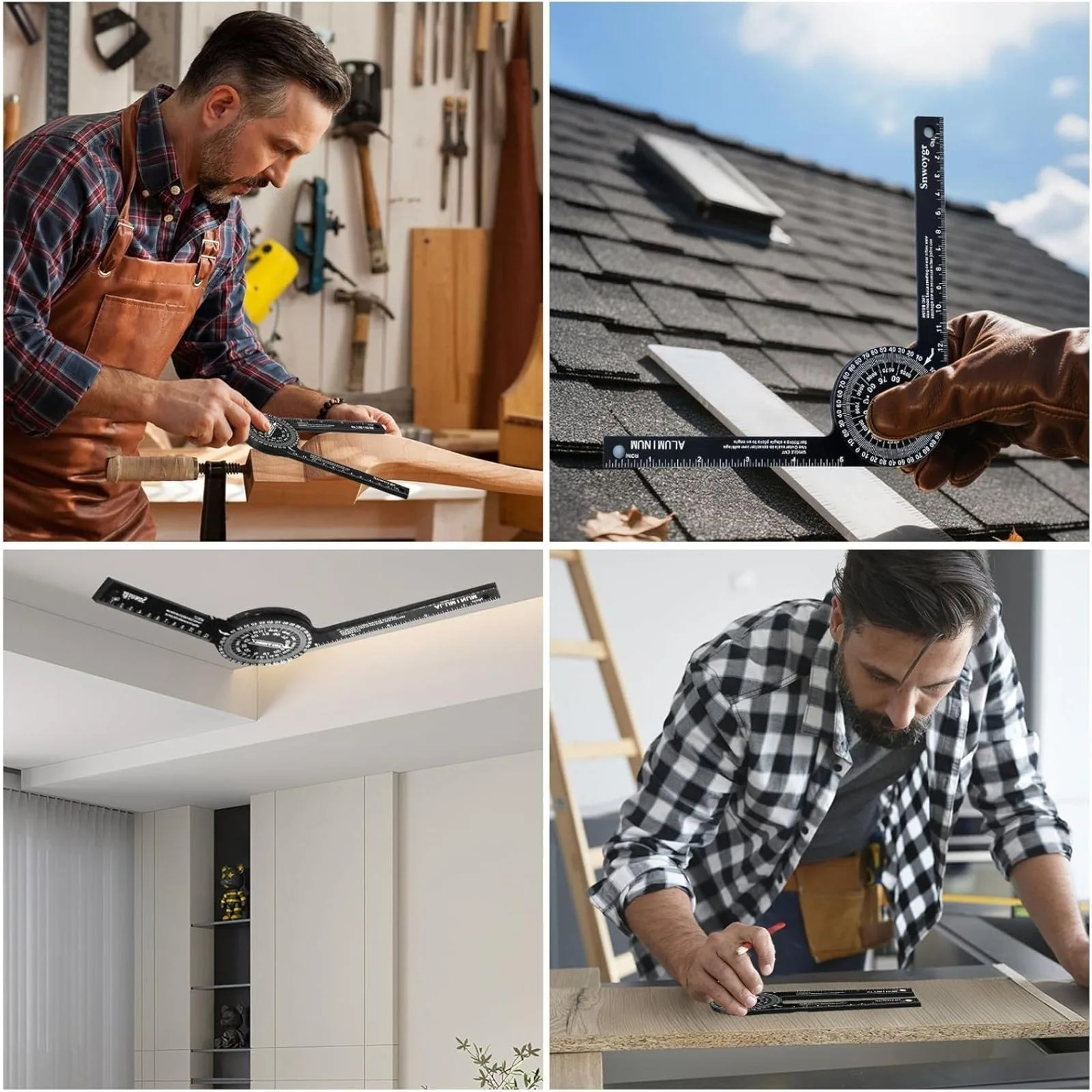 마이터쏘 각도기, 미터/인치 각도기, 고정밀 레이저 내장형 내외부 마이터 각도 측정기