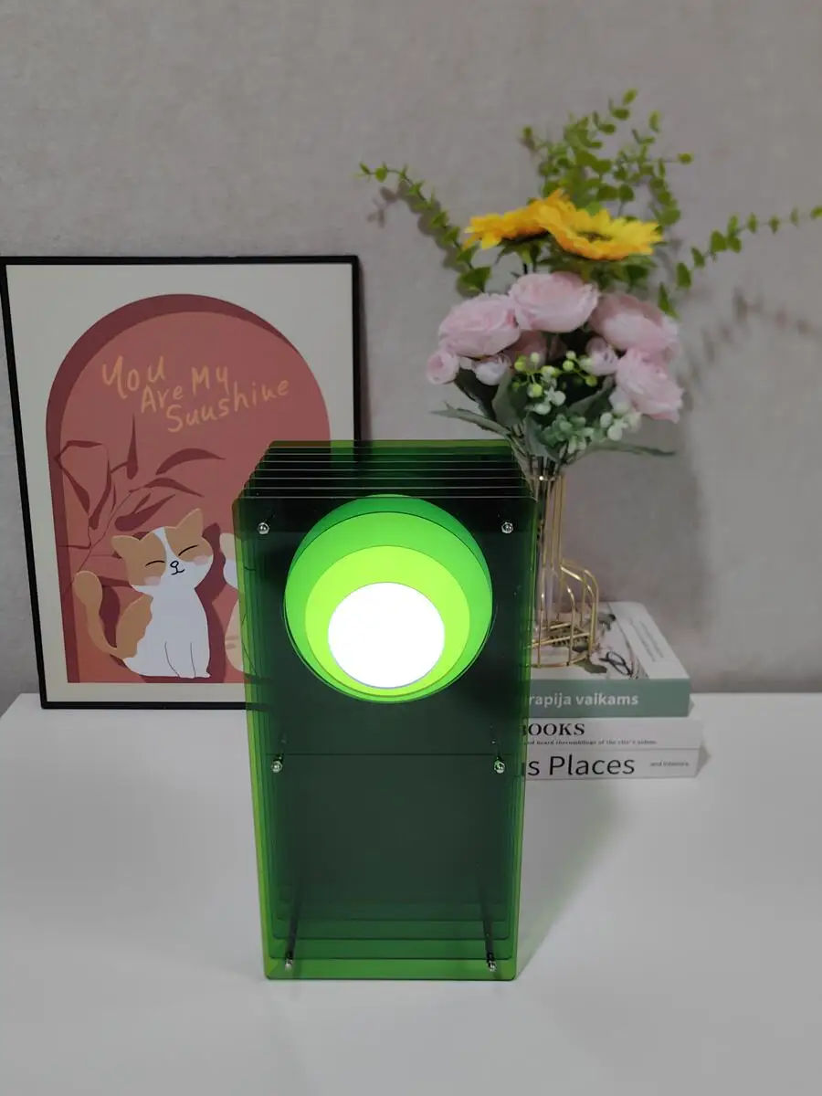 RGB 16 Colors DIY Lamp Desk Acrylic Moon Ambient Light Nordic Style Cordless Rechargeable Bedroom Lamp Indoor Decoration 30*15cm