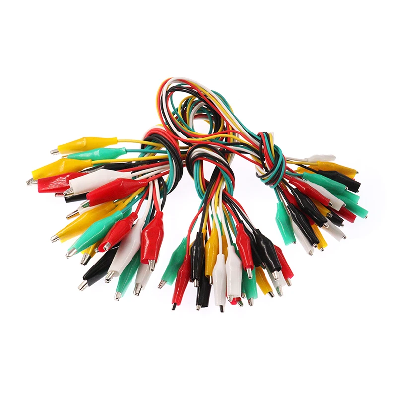 

10Pcs Alligator Clips to Crocodile Clamp DIY Test Leads Double-Ended Clip Jumper Wire Cable Connector Size 27mm 35mm 45mm 50cm