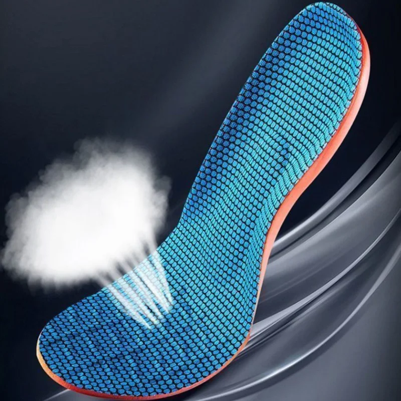 1pair Elasticity Shock Absorption Breathable Running Orthopedic Insoles