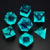 Bescon Crystal Clear (Unpainted) Sharp Edge DND Dice Set of 7, Razor Edged Polyhedral D&D Dice Set for Role Playing Games 6