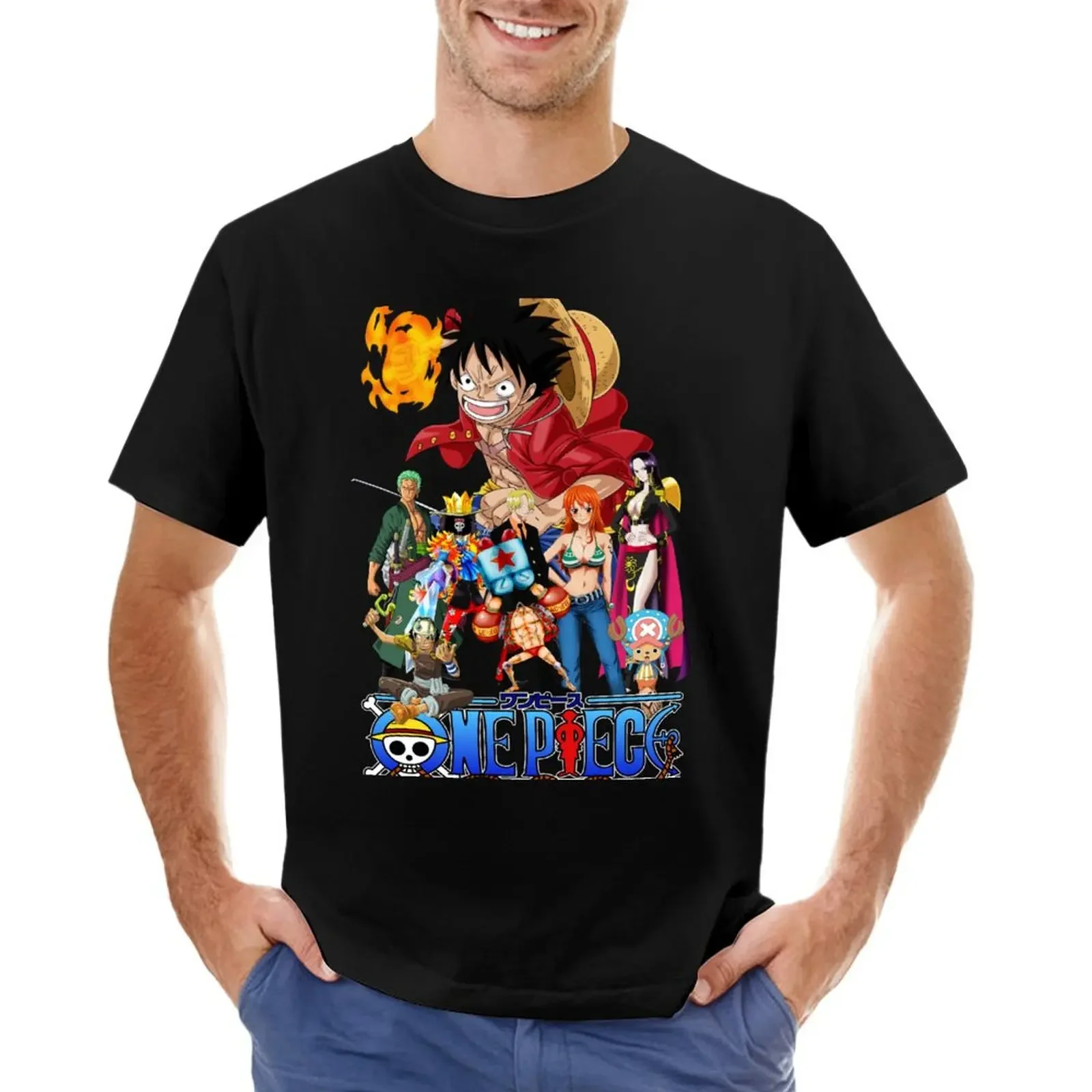 Collezione One Piece Manga Otaku Fans T-Shirt Kawaii Clothes Sports Fans Mens Magliette Grandi E Alte