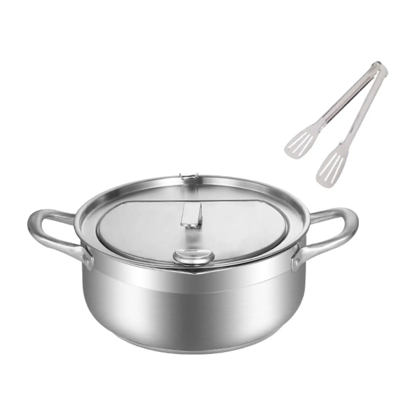 Stainless Steel Frying Pot Frying Chicken Pot Temperature Control Easy to Clean Small Fryer Oil Frying Pan for French Fries