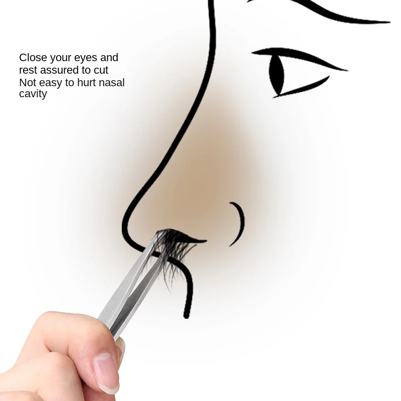 Universal Nose Hair Trimming Tweezers Stainless Steel Eyebrow Nose Hair Cut Manicure Facial Trimming Makeup Scissors Trimmer