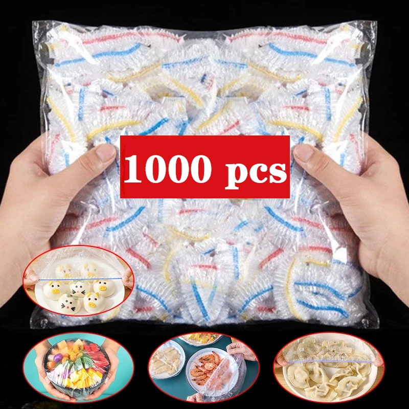 

100/200/500/1000pcs Colorful Saran Wrap Disposable Food Cover Food Grade Fruit Fresh-keeping Plastic Bag Kitchen Accessories