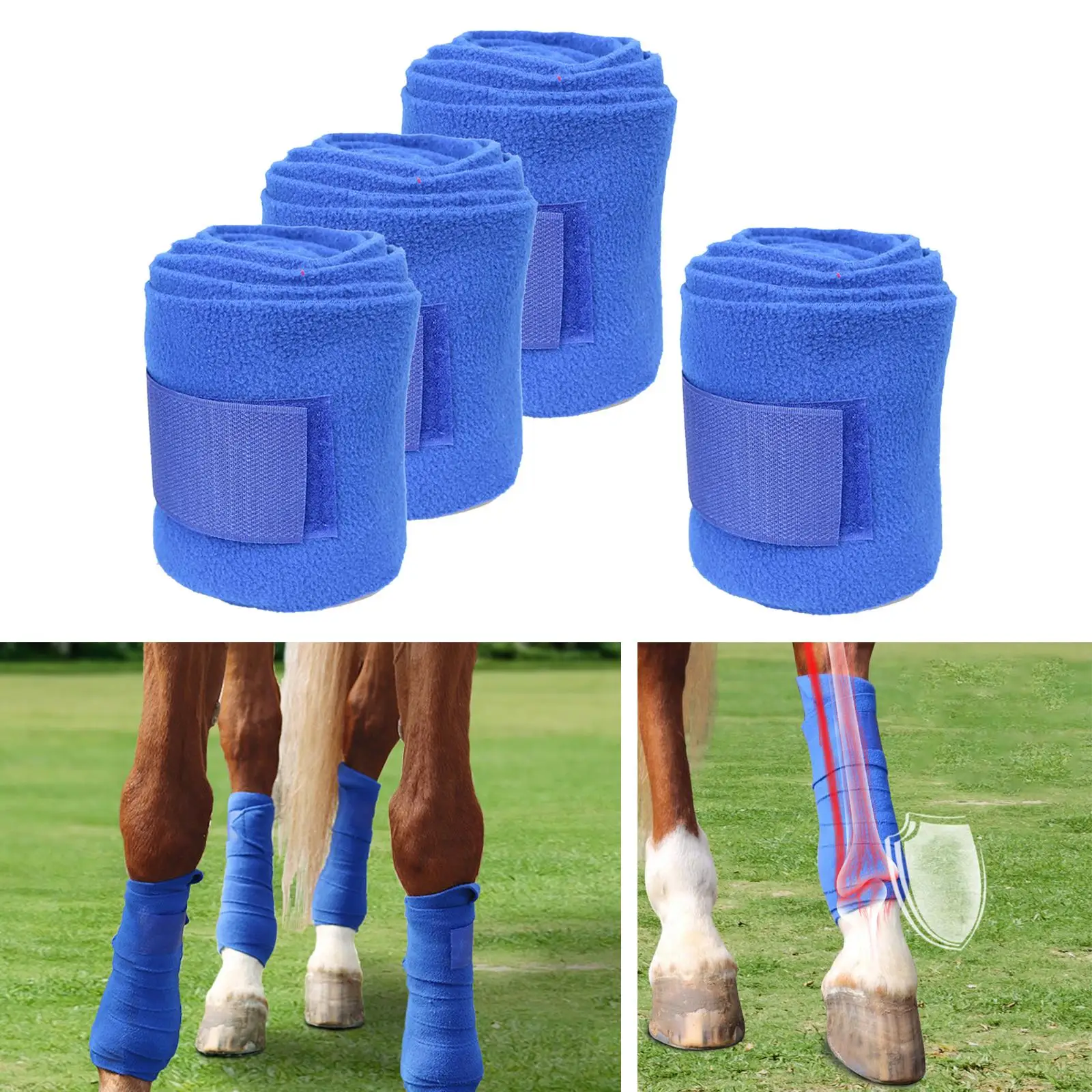 4 Pieces Horse Leg Wraps Bandage Set Riding Racing Equestrian Equipment