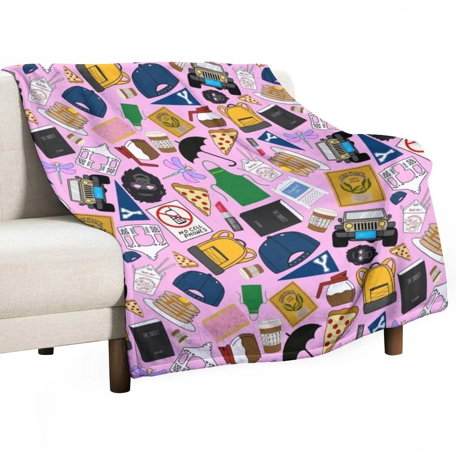

Ultimate Fan Pattern Icons All Over Print Pink Pack Throw Blanket Cute Blanket Plaid Luxury Blanket Designer Blankets sofa bed