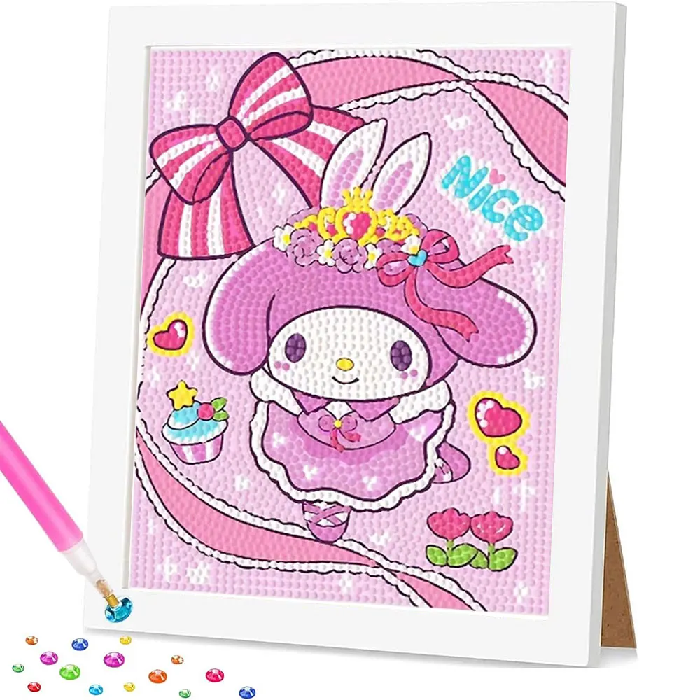 Sanrio Diamond Painting Melody New 2024 Full Diamond Mosaic 5D DIY Cross Stitch Kits Diamond Art Home Decor with Frame