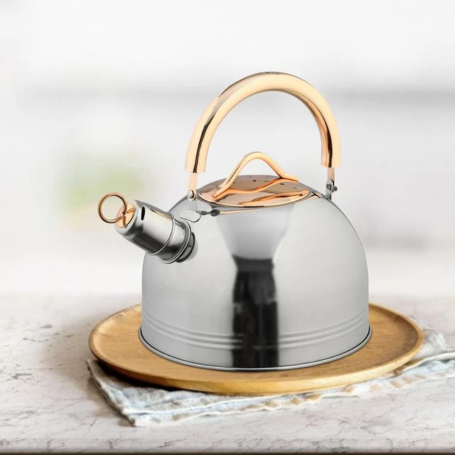 Tea Kettle Stovetop 2.6 Quart Rust-proof Stainless Steel Kettle Teakettle  For Induction Stove With Anti-slip Handle And Whistle