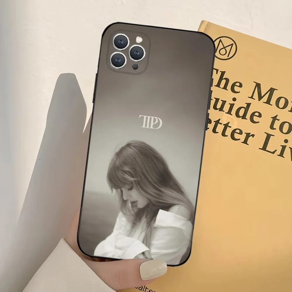 thumbnail image 1 of Funda para teléfono T-TaylorS TTPD S-SwiftS para iPhone 16, 15, 14, 13, 12, 11, Pro, X, XS, Max, XR, Plus, Mini, funda negra suave, 1 of 5