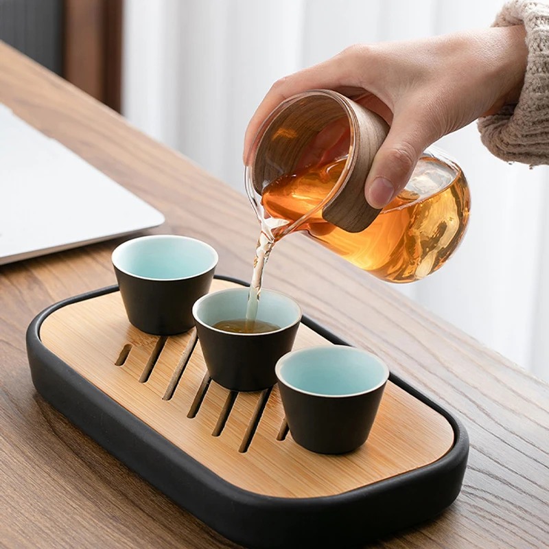 Natural Bamboo Cup Holder Rack Handmade Storage Cup Basket Creative Kung Fu Tea  Cup Accessories Tea Set Gift - AliExpress