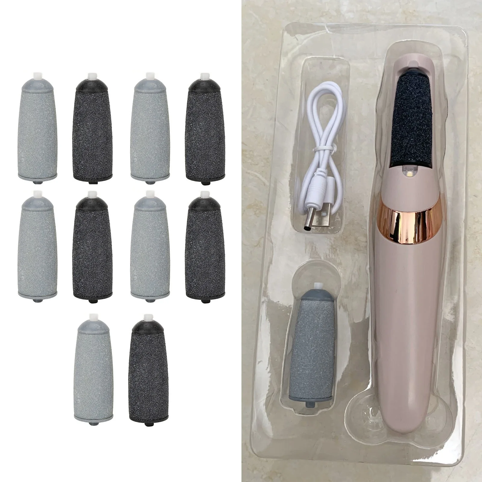 10pcs Replacement Roller Head Coarse Fine Refill Heads Accessory For Electric Foot Callus Remover Replacement Roller Refill Head foot callus shaver