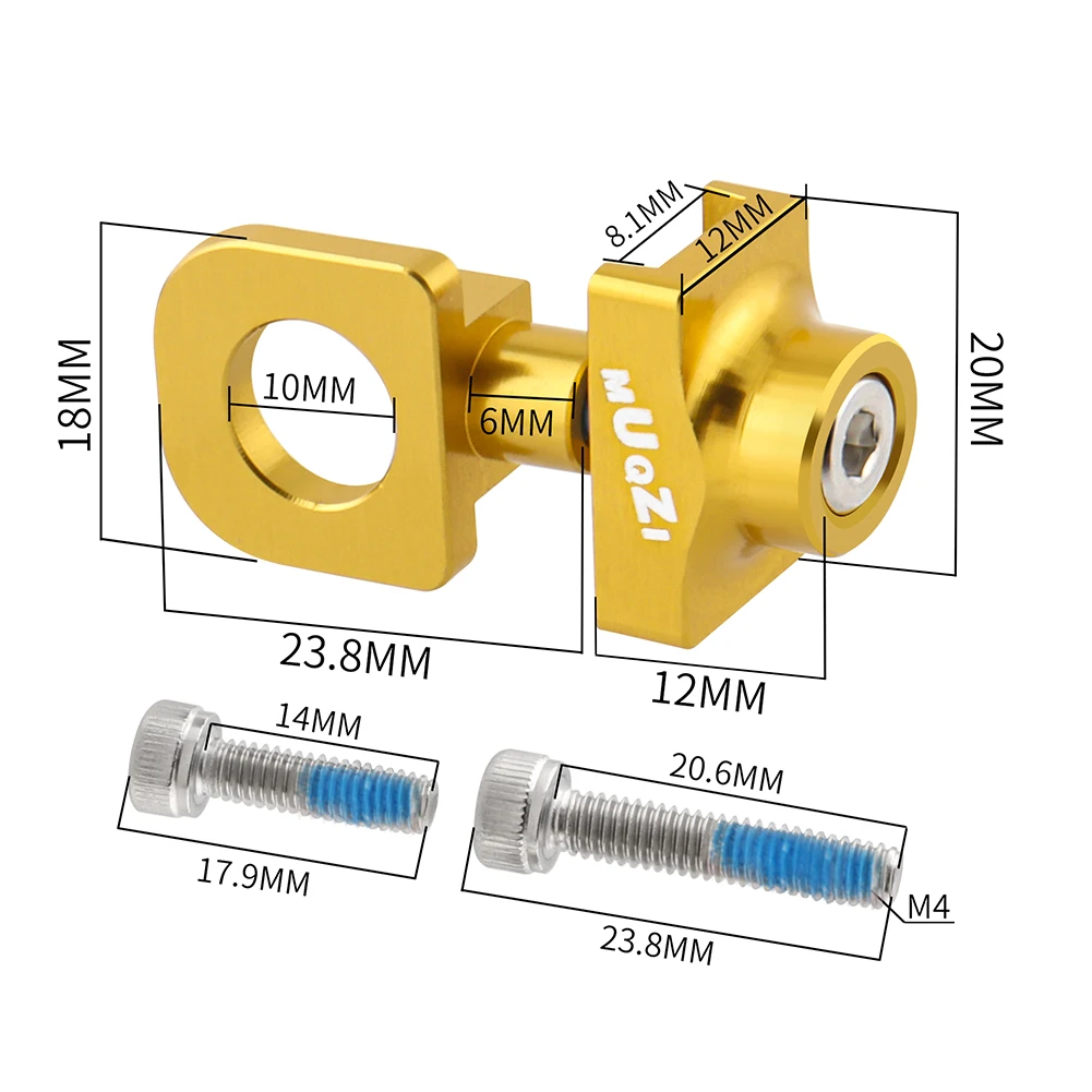 Bicycle Chain Adjuster Tensioner Fastener Single Speed Fixie Bike Chain Tension Guard Bolt Screw Cycling Accessories Adjuster