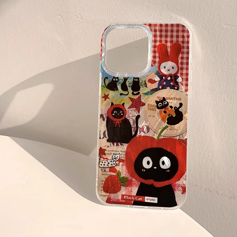Adorable Red Hat Cat Strawberry Phone Case Cover