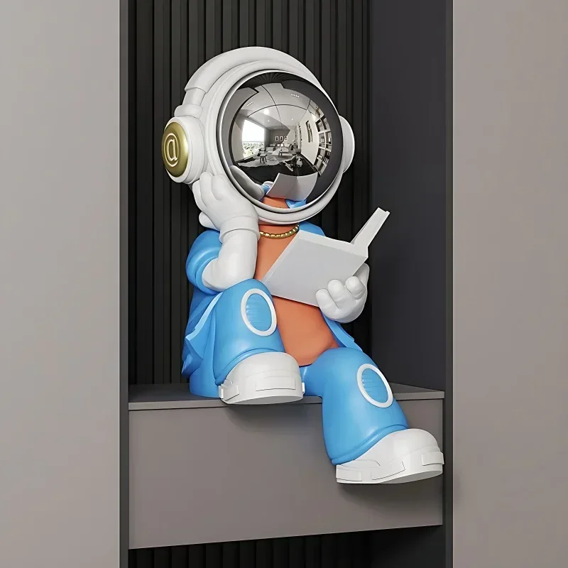 Creative Reading Astronaut Activity Figure Resin Sculpture Desktop Decoration Accessories,sound System,home Decorationpiggy Bank 2