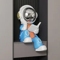 Creative Reading Astronaut Activity Figure Resin Sculpture Desktop Decoration Accessories,sound System,home Decorationpiggy Bank 2