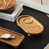Multipurpose Retro Kitchen Serving Tray Portable Solid Wood Serving Platter Reusable Decorative Tea Coffee Plate Photo Props 3
