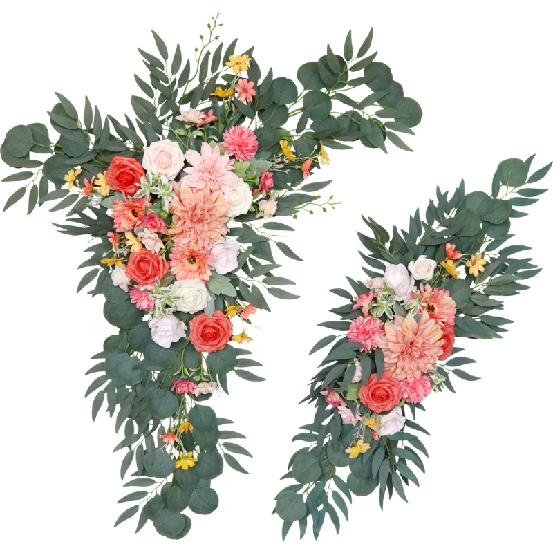 

2pcs/set Artificial Arch Flowers Swag for Boho Wedding Baby Shower Ceremony Flower Garlands Arrangement Reception Backdrop Decor