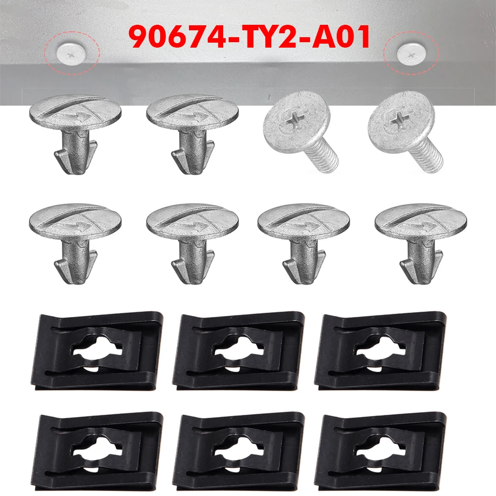 

14pcs Car Engine Lower Cover Screw Bolt Pin Fender Clips For Honda Accord 2018-2019 90674-TY2-A01 90105-TBA-A00 Accessories
