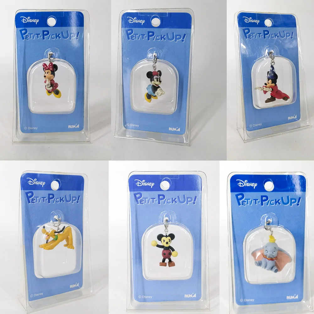 

Disney Cartoon Figurines Minnie Mickey Mouse Pooh Bear Sitich Pluto Goof Troop Doll Chip Dale Bambi Key Chain Bag Keychains