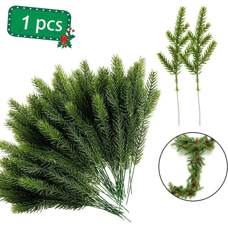 

10/20pc Christmas Pine Branches Christmas Decoration Artificial Fake Plant Pine Needles Wreath DIY Xmas Tree Home Decor New Year