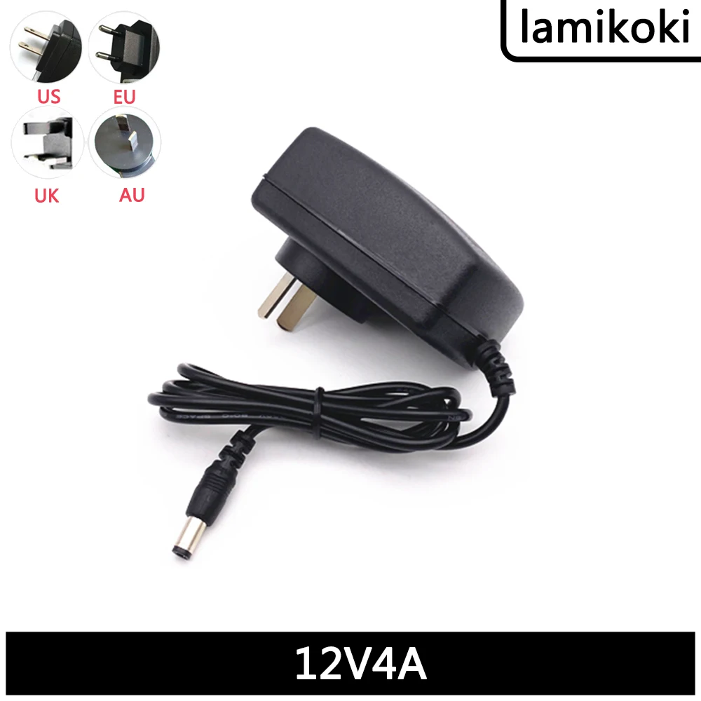 Fonte de Alimentação 12v 4a Adaptador Padrão Australiano 48w Display de Energia Led Wall Mounted Fonte de Alimentação 4000ma
