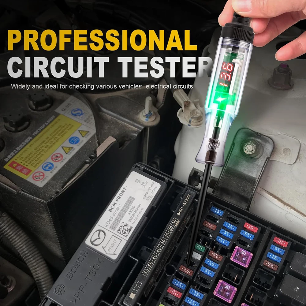 Car Truck Voltage Circuit Tester 5-90V LED Voltage Display Electric Test Pen for Fuse Checker Tool set