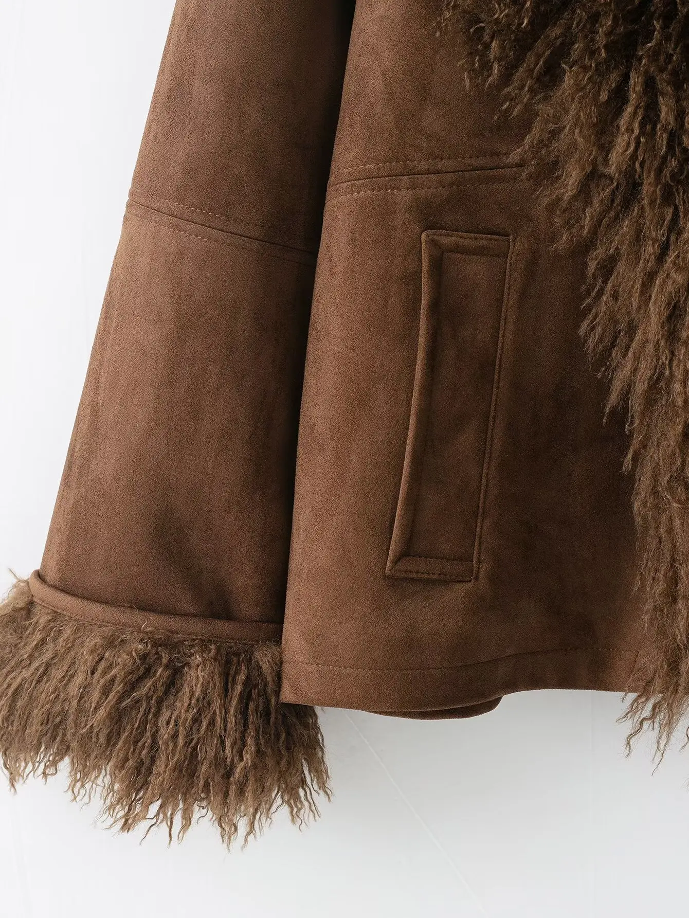 Women Plush Jacket Solid Faux Fur Lapel Jackets Coat Female Fashion Loose Coats Autumn Winter Elegant Warm High Street Overcoat