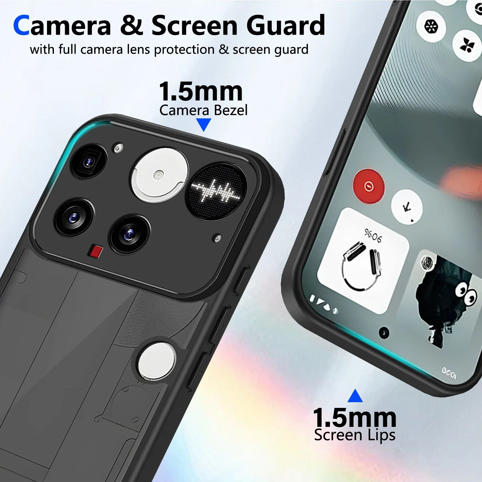 Enhanced Shockproof Matte Transparent Phone Case with Lens Protection
