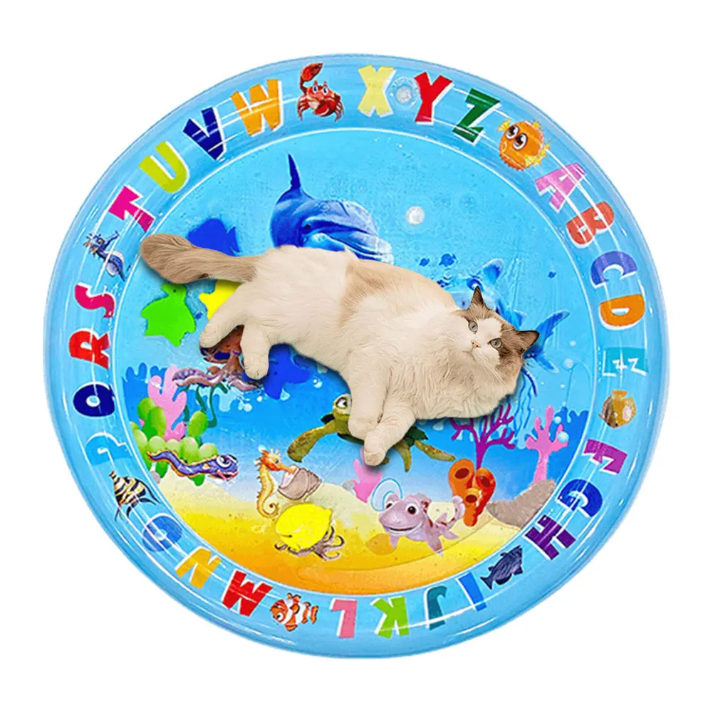 Water Sensor Play Mat with Fish Sensory Water Play Mat Sensory for Bored Indoor Cats