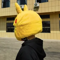 Pokemon Pikachu Stitch Helmet Cover Suitable For Motorbike Full Face Helmet Modular Helmet Plush Protective Cover Decoration 2
