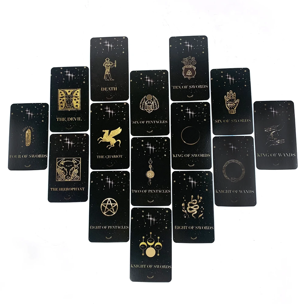 타로 카드 세트 별이 빛나는 꿈 천상의 점성술 마녀 카드 게임, 점술, 명상 및 파티 게임 및 선물 제공에 적합