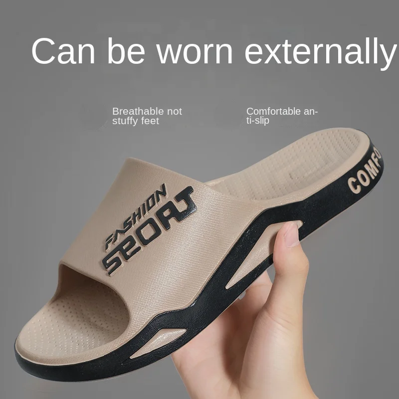 New Summer Soft Sole Slippers Fashion Personality Home Bathe Sandals Anti Slip Durable Men's Beach Outdoor Plus Size Flip Flops — view 3