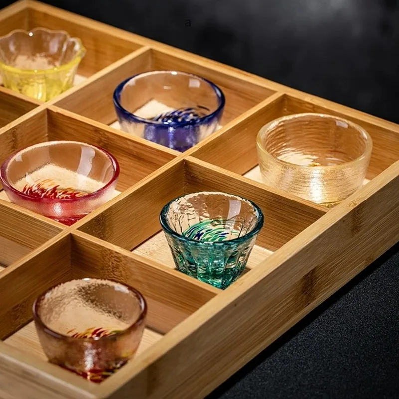 Tea Cup Wine Cup Wine Glass Spirits Cup Drinking Glasses Japanese Style Sake Cup Colorful Small Cocktail Glasses Cups