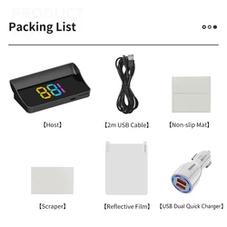 Vibrant Plug - and - Play HUD Display with Speed, Time, and Direction Features (Dual USB)