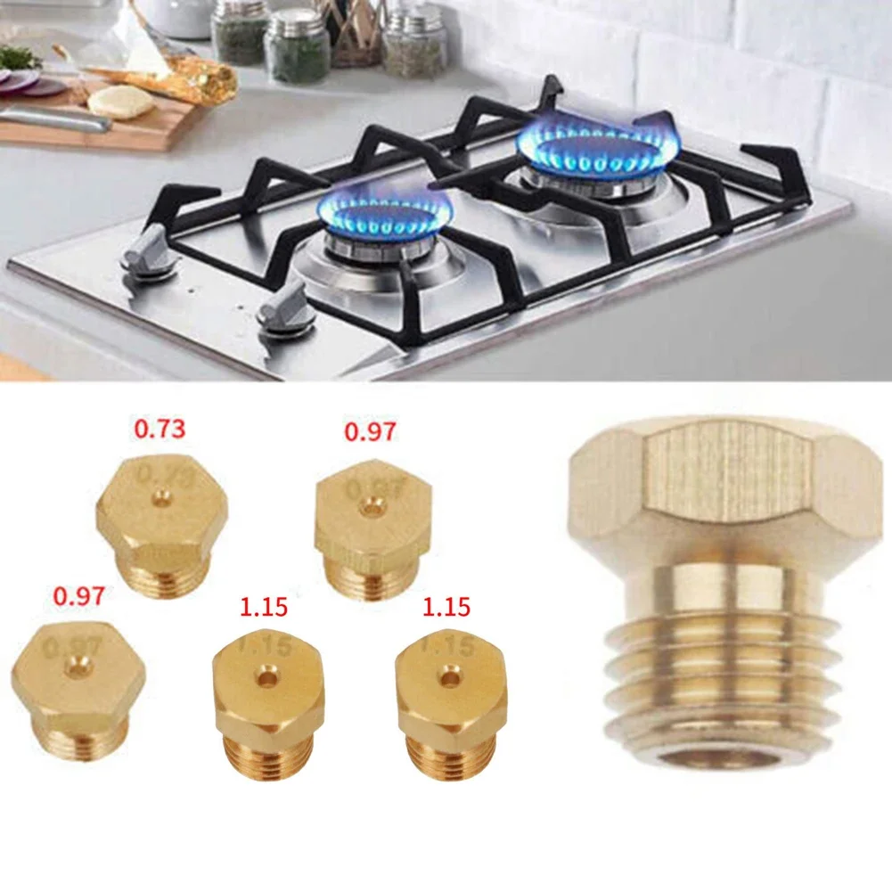 Thread -LPG Cooker Stove Gas Jet Water Heater Nozzle Jet Cooking Burner Hob Calor Propane Injectors Conversion Kit 5PCS