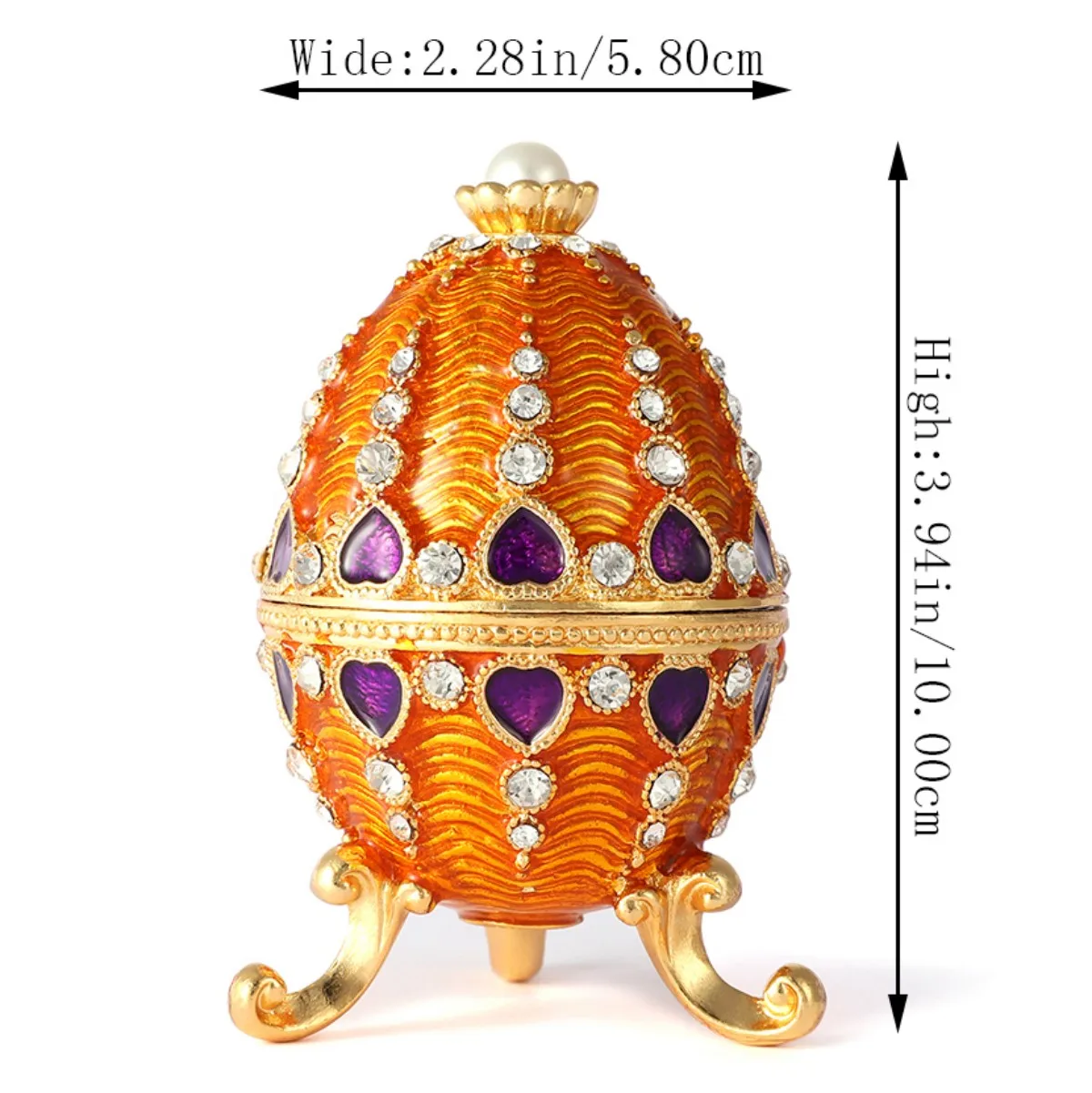 Qifu Metallo Golden Beauty Faberge Egg Per Souvenir Decorazione