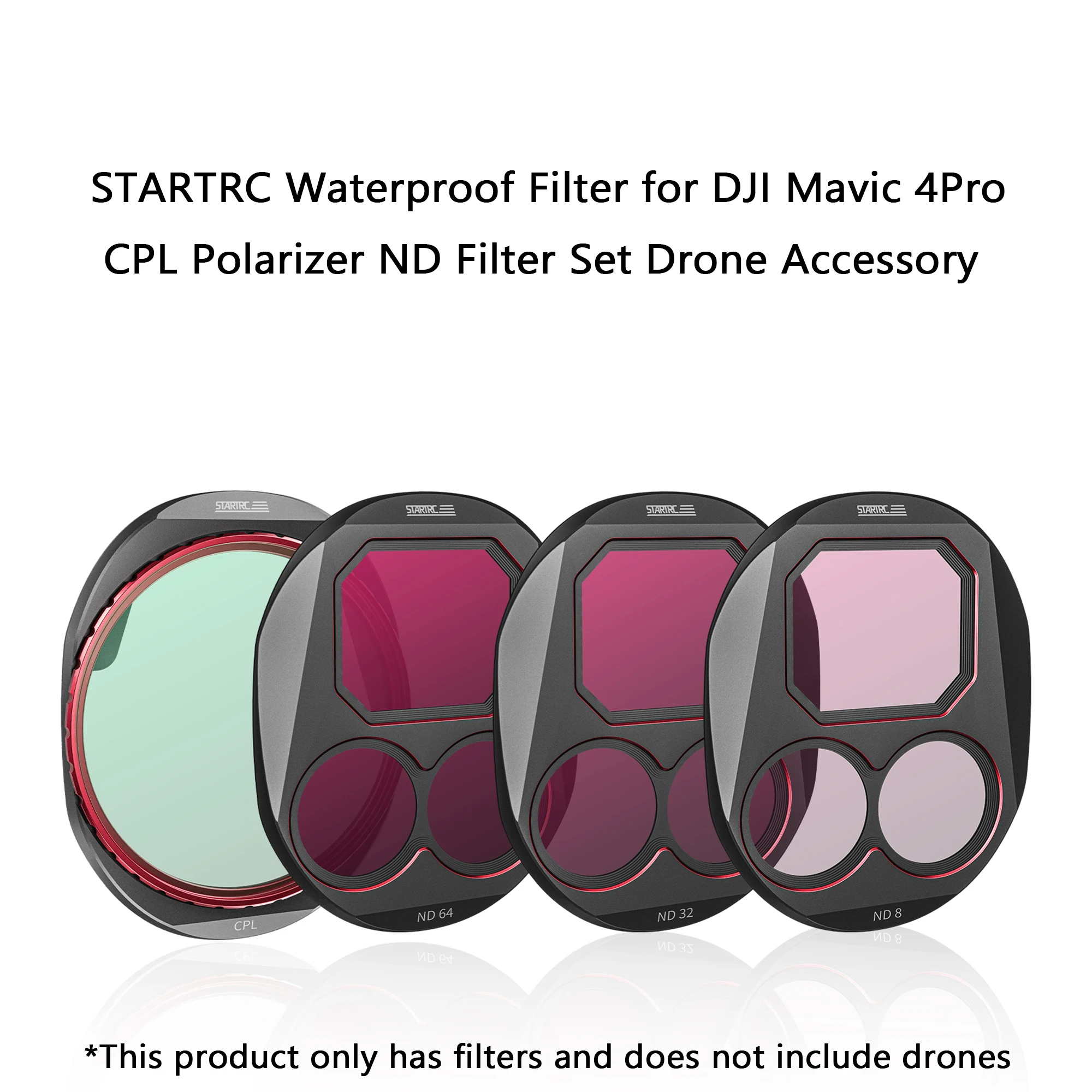 Filtres ND CPL pour DJI Mavic 4 Pro - Lot Rouge CPL ND8 ND32 ND64