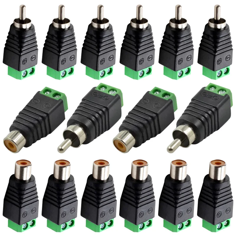 ปลั๊ก RCA ชายหญิงซ็อกเก็ต RCA Terminal Adapter สําหรับ AV Audio Video ลําโพงกล้องวงจรปิดสายเชื่อมต่อสายไฟ 1