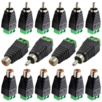 ปลั๊ก RCA ชายหญิงซ็อกเก็ต RCA Terminal Adapter สําหรับ AV Audio Video ลําโพงกล้องวงจรปิดสายเชื่อมต่อสายไฟ 1