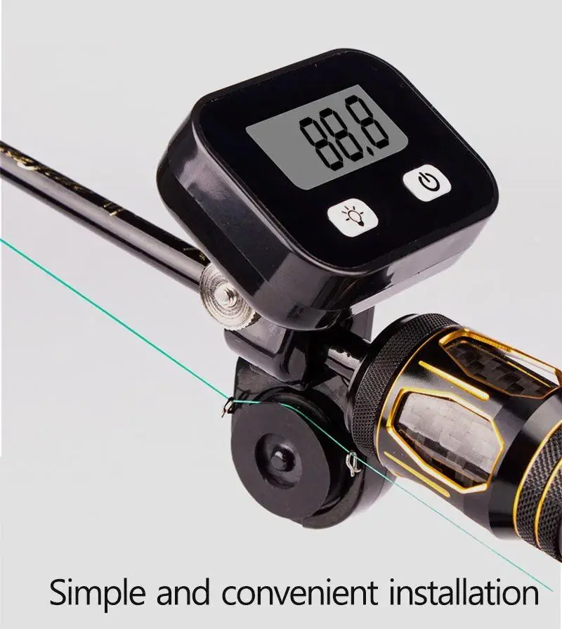 Backlight Waterproof Portable Raft Fishing Line Length Counter Digital Fishing Finder Line Length Depth Gauge Accessories Meters fishing accessories,fishing tools,fishing tool,fishing tackle