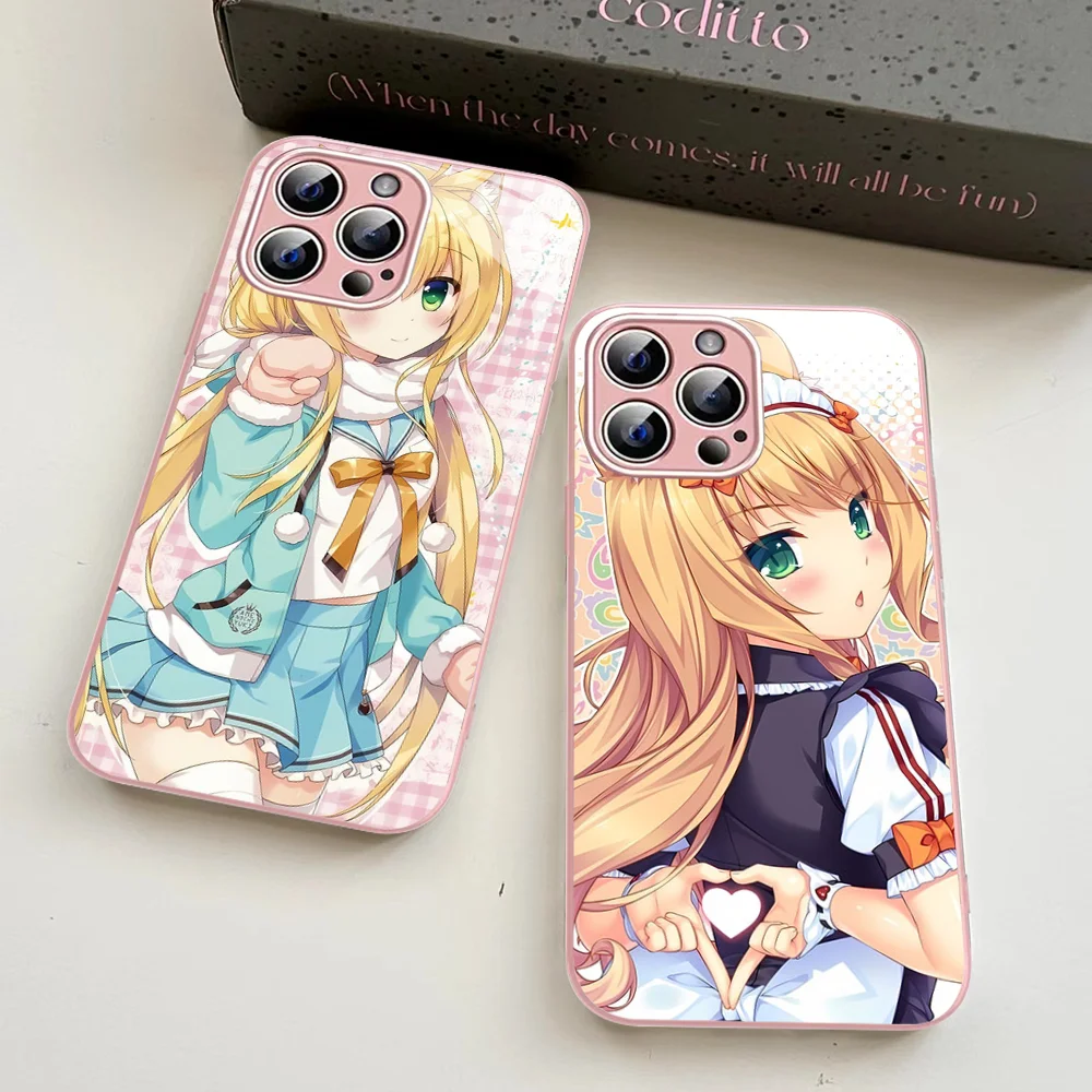 

Cartoon Nekopara Mousepad For iPhone 14 13 12 Mini 11 Pro XS Max X XR 14 Plus Tempered Glass Cover