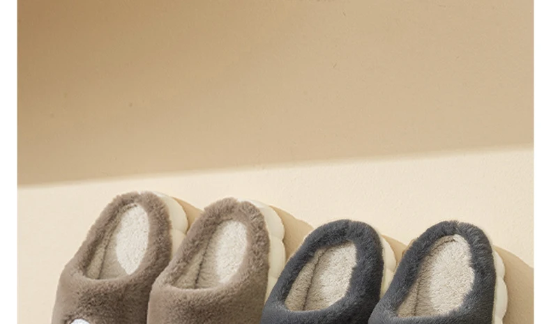 Winter Warm Cotton Slippers: Soft Indoor Non-Slip Slides for Men - true deals club