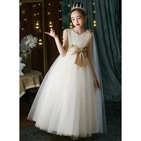 Shiny Toddler Little Big Girls Crystal Bowknot 3D Flower Girl Birthday Party Formal Evening Dance Party Gown 1032 2