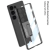 For Samsung Galaxy S25 Ultra Luxury Plating Holder Case Transparent Camera Protective Hard Stand Cover for Galaxy S25Ultra Case 4